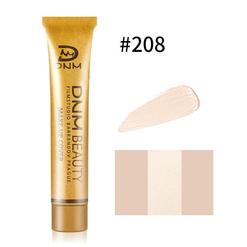Gold Tube Full Coverage Concealer,Face High Coverage Foundation Cream For Dark Circles Tattoos Freckles Redness,Even Skin Tone