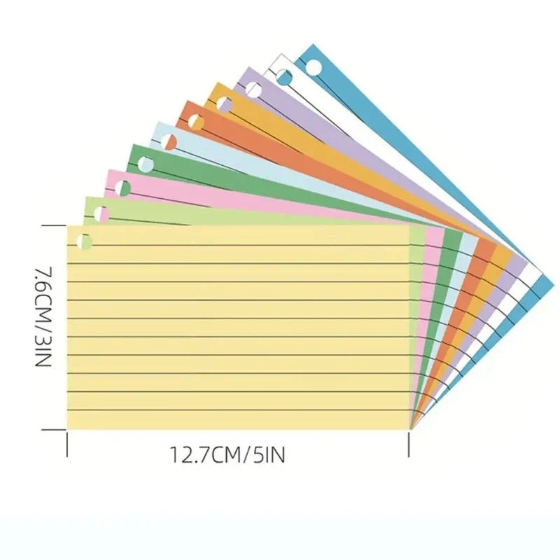 1Pcs Binder Horizontal Line Memo Book Loose-Leaf Index Cards Flash Cards Small Revision Cards for Study Office NotePads