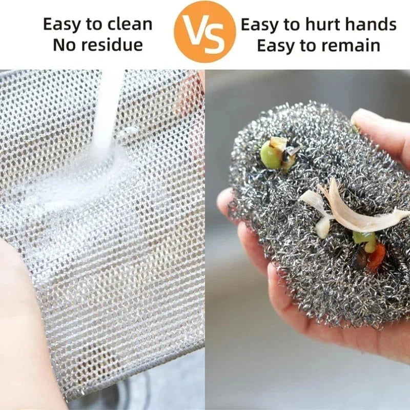 5/20 Pcs Reusable Wire Dishcloths – Non-Scratch, Thickened Microfiber Cleaning Cloths for Dishes and Kitchens