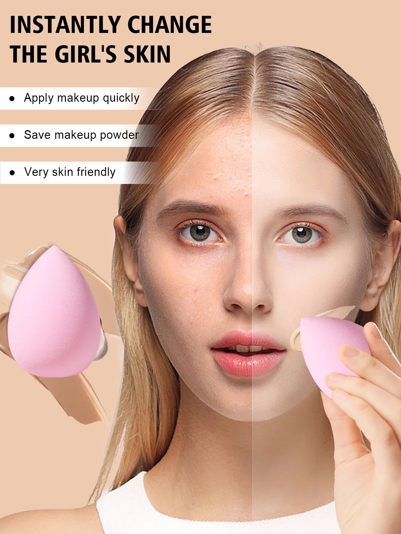 68PCS Makeup Tools：30PCS Makeup brush set+8PCS Makeup Tools+12PCS Makeup Sponges+18PCS Powder Puffs