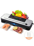 Powerful Vacuum Sealer Machine | Compact Design | One-Touch Automatic | Seal In 10-20 Seconds | Dry, Moist, Wet, And Cold Modes | With 10 Vacuum Bags & Built-In Cutter (Grey)