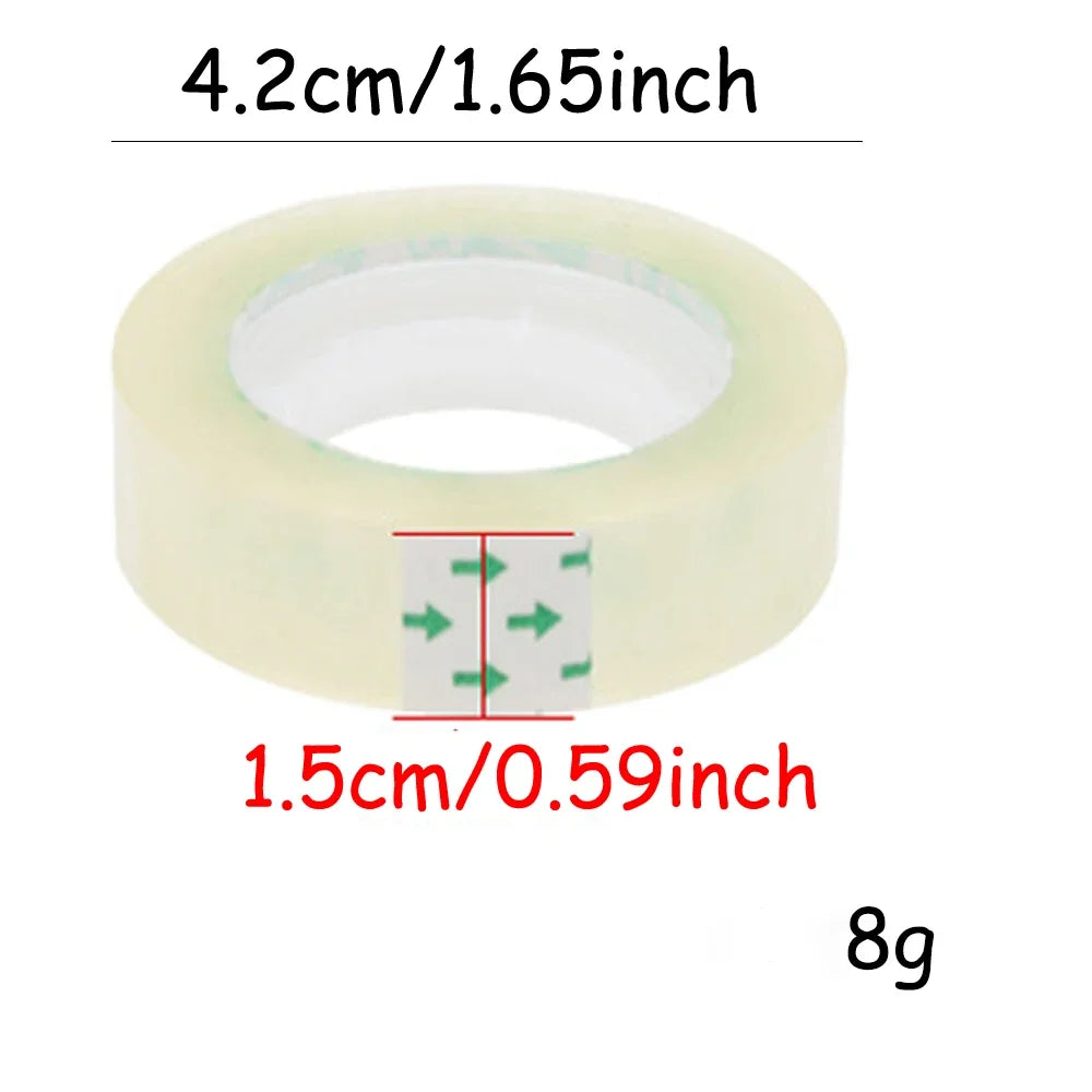 15mm Width Clear Tape School Transparent Tape Office Adhesive Tapes High-Viscosity Sealant Packaging TMJ-001-15mm