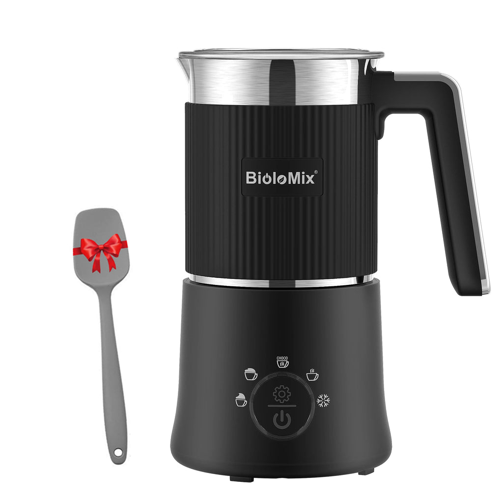 BioloMix 5-in-1 Detachable Milk Frother and Steamer，Automatic Hot/Cold Foam and Hot Chocolate Maker ,Dishwasher Safe