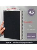 1pc Ultra Thick And Simple A5 Blank Line Grid Notebook,Retro Student Practical Draft Pad,Diary Notepad,256 Pages
