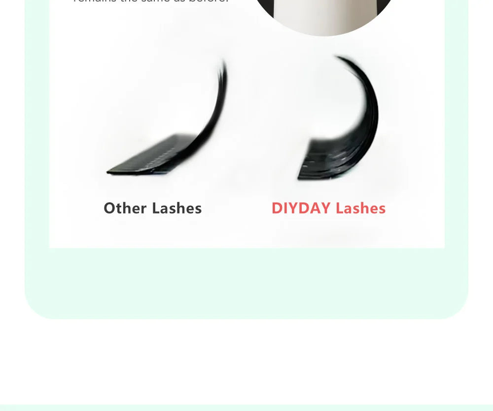 DIYDAY U-shaped 6D Eyelash Extension U-6D W Shape Bloom Dense Faux Lashes U-3D U-4D U-5D Natural Wispy False Mink Eyelashes