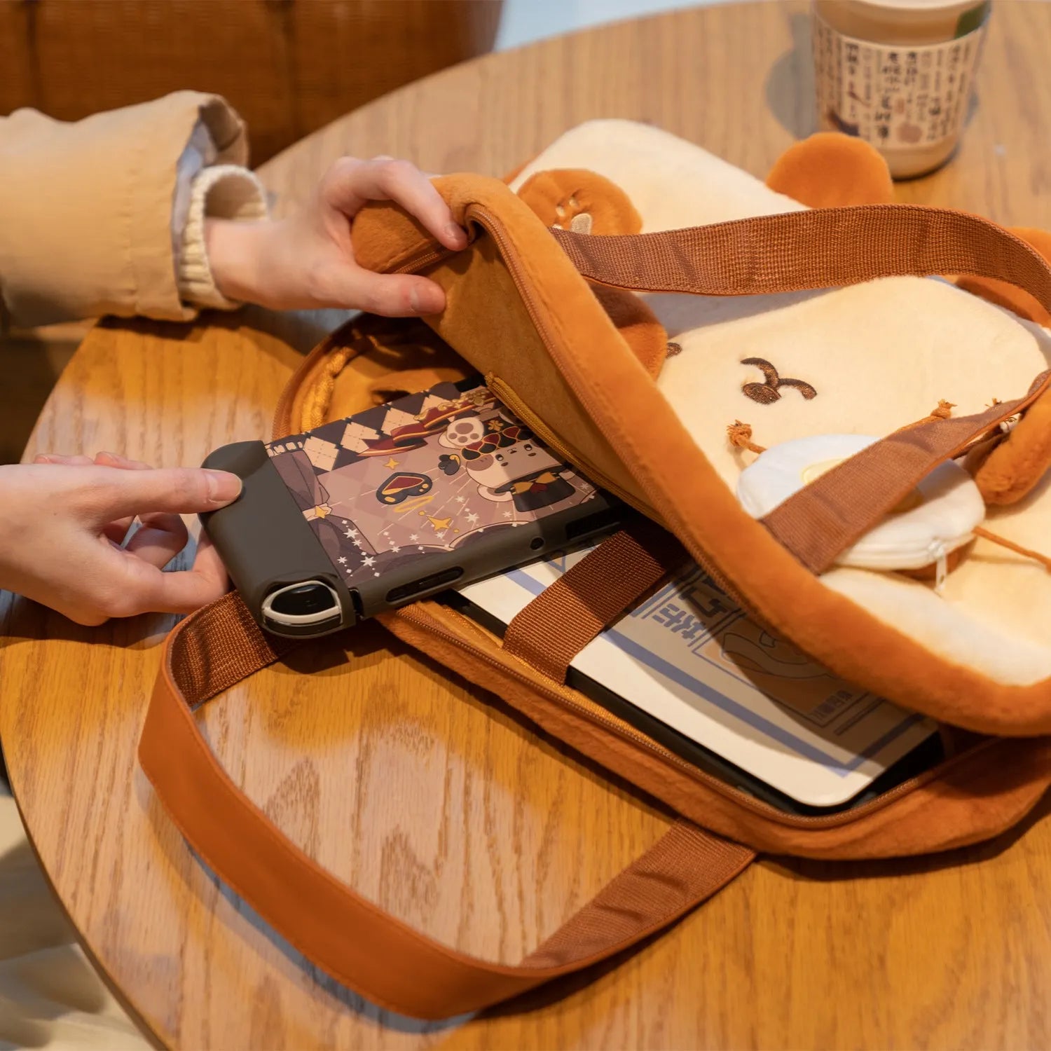 GeekShare Women's School Messenger Bags Kawaii Dog Toast Plush Shoulder Bag Female Handbags Fashion Brown Large Capacity Bags