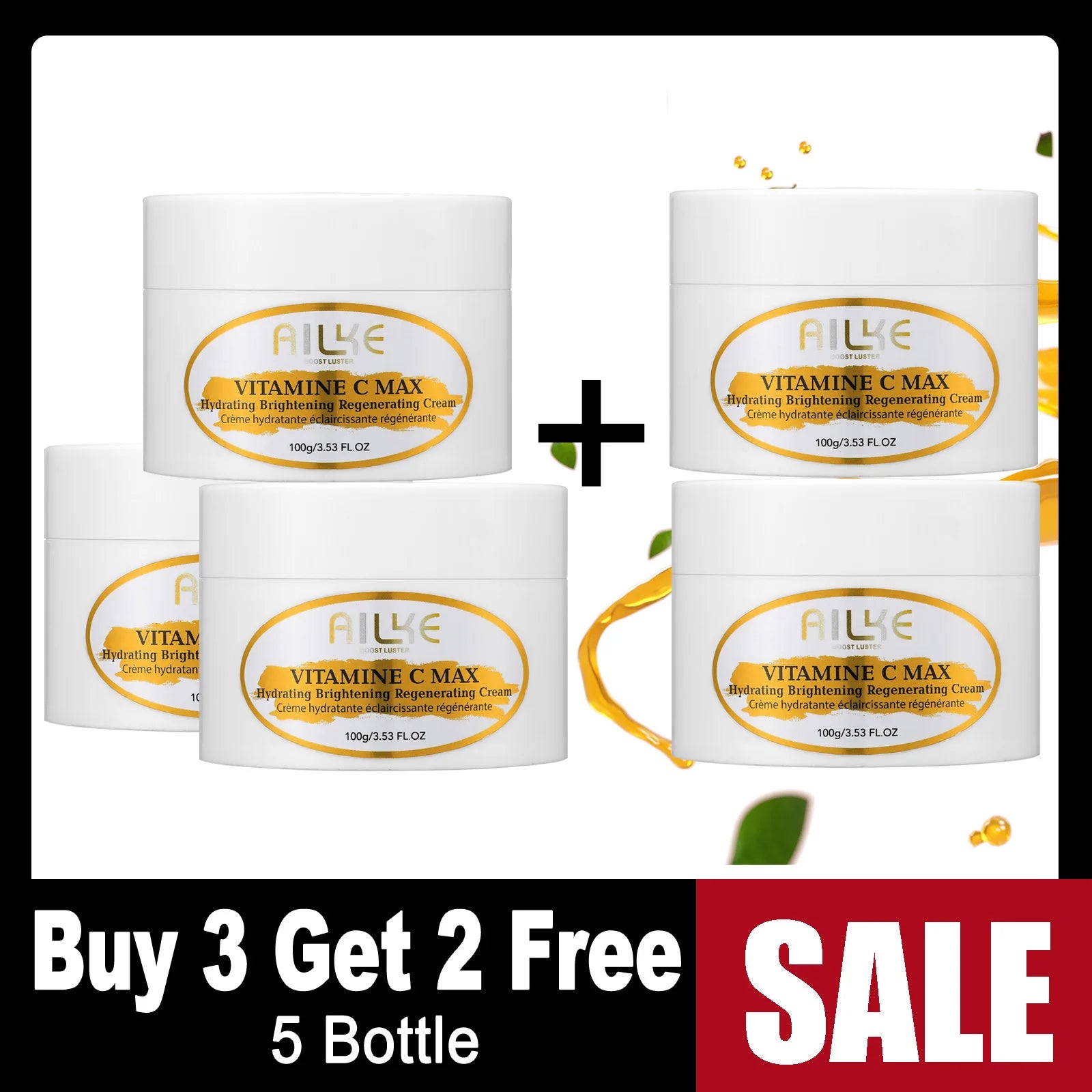 AILKE Vitamin C Set, Reduce Dark Spots, with Lightening Body Lotion, Even Tone Face Cream, Whitening Serum, Brightening Soap