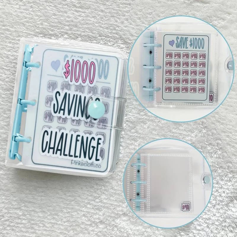 Creative Christmas Gift Money Saving Challenge - $1,000 Savings Binder with Envelope, Durable Glossy PVC
