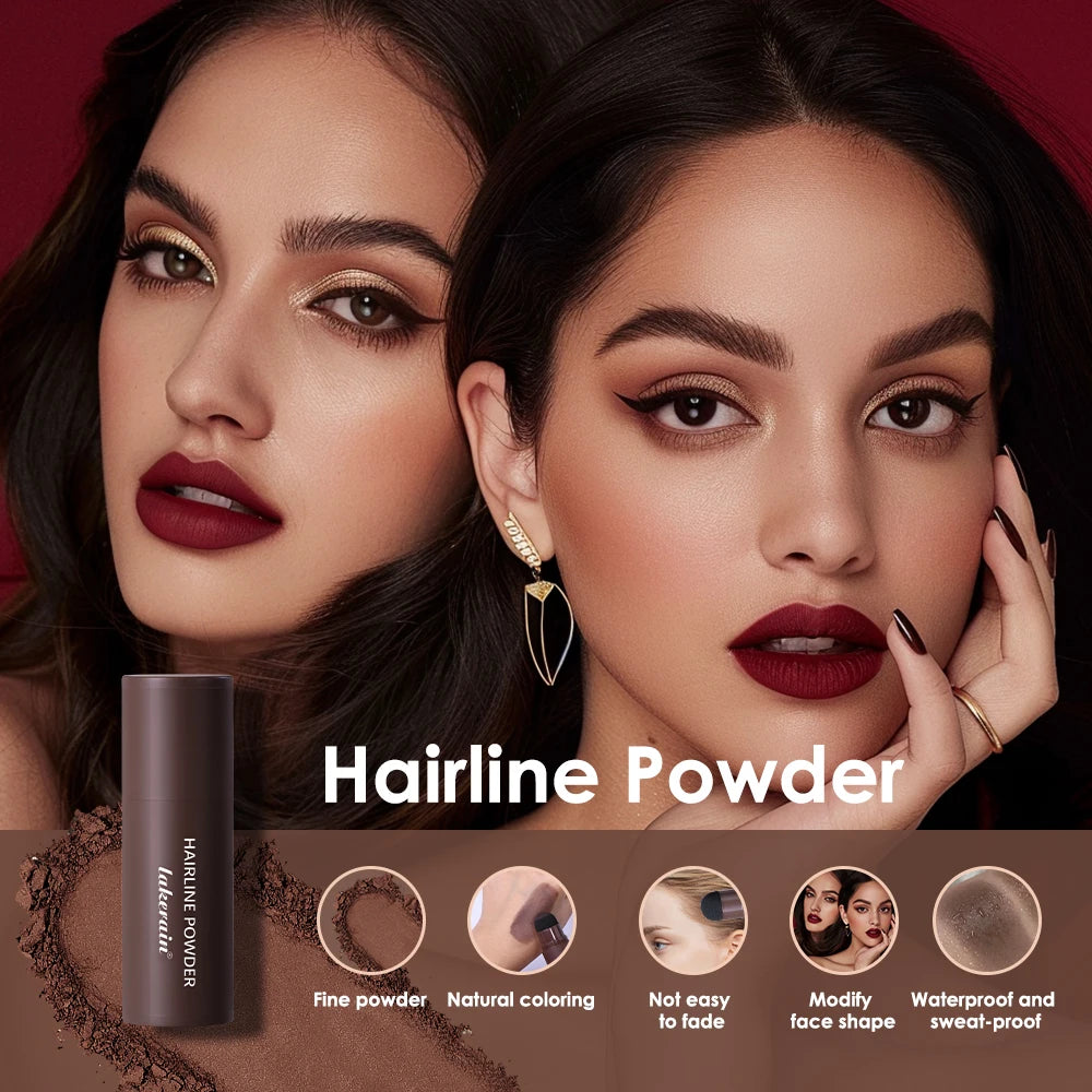 Hairline Shadow Powder Hair Waterproof Hairline Root Cover Up Natural Black Brown Eyebrow Contour Stick Repair Fill in Hair Tool
