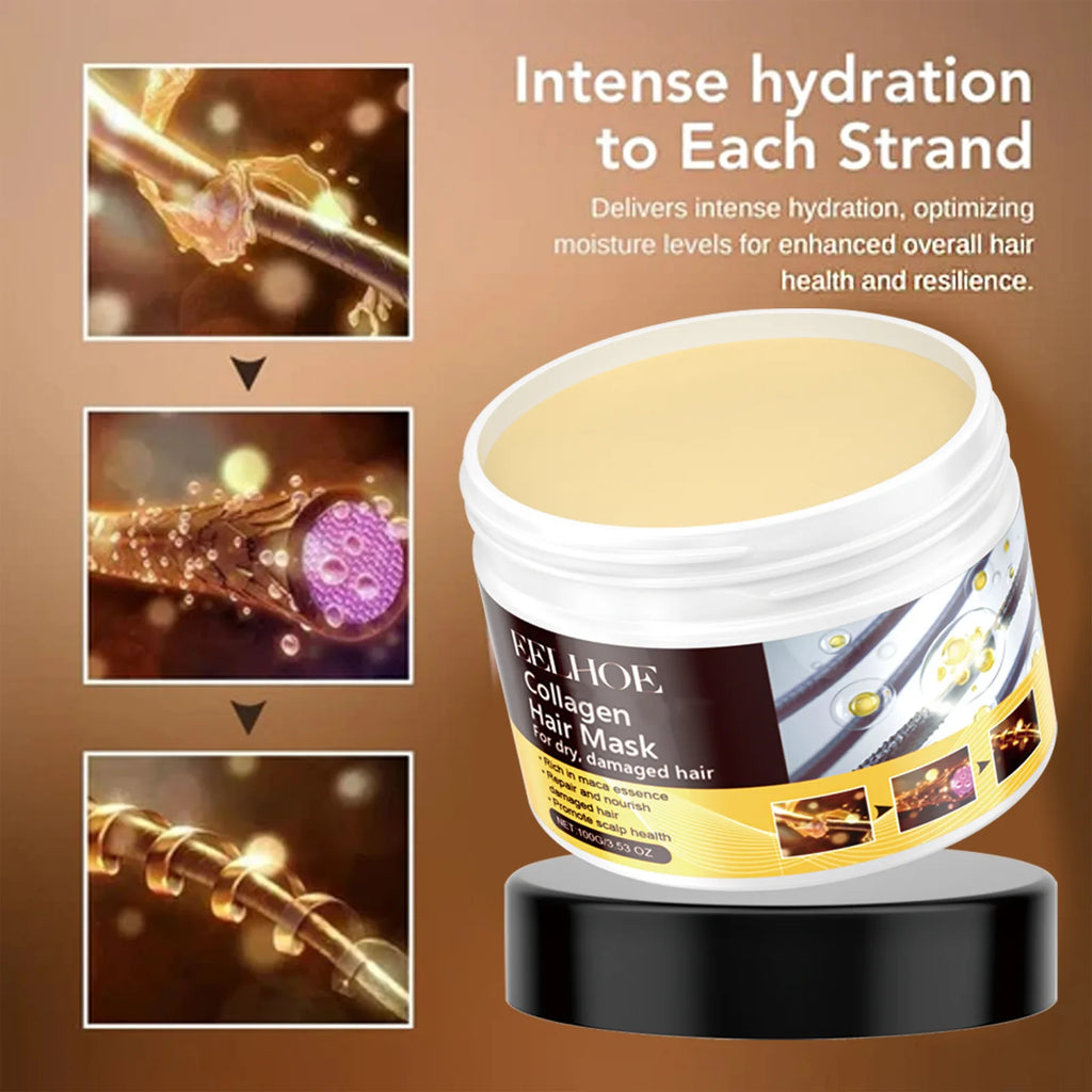 EELHOE Collagen Hair Mask Anti Hair Loss Treatment for Very Dry and Damaged Hair Repair Deep Conditioning Moisturizing Hair Mask