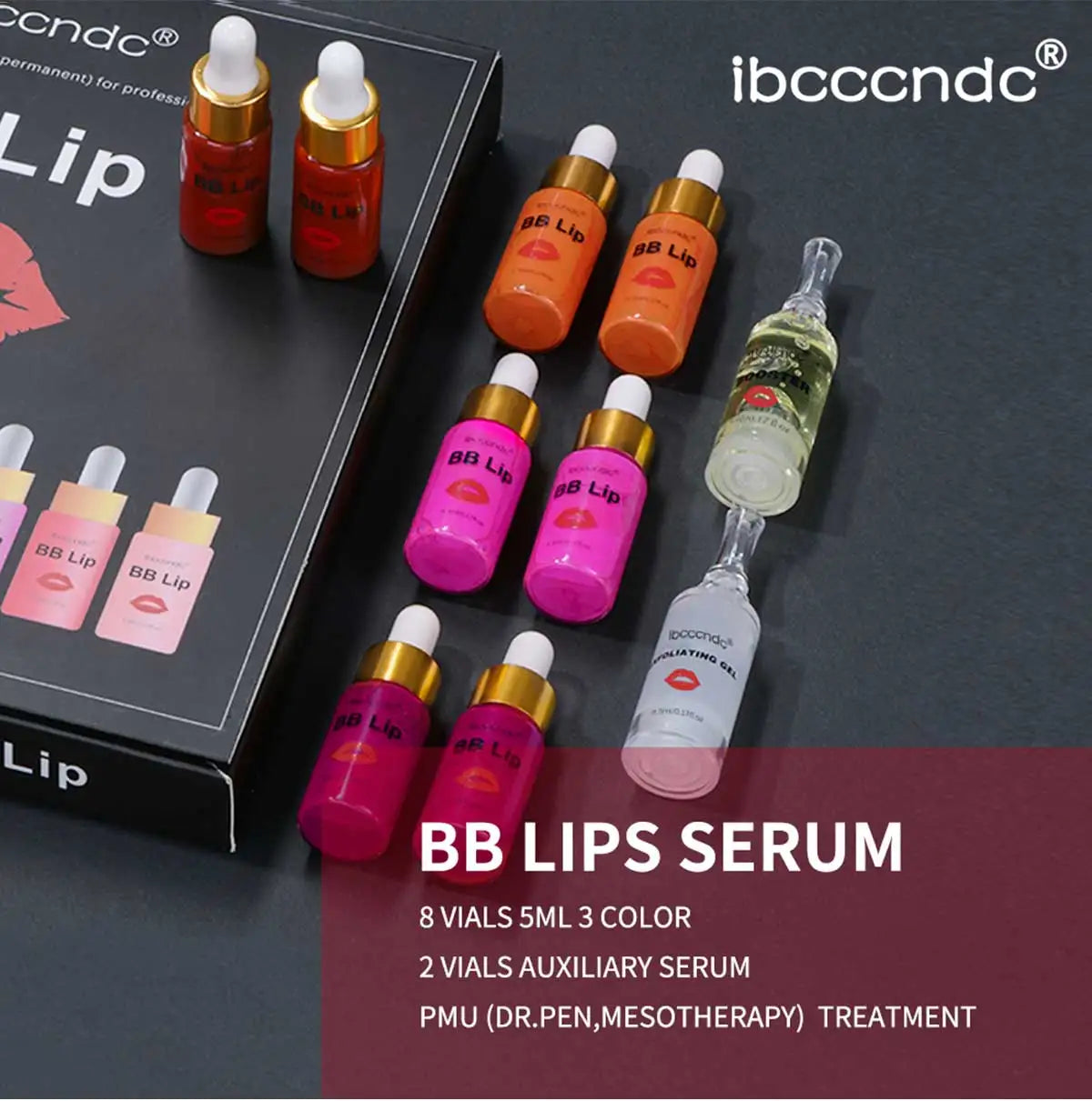 BB Lips Ampoule Serum Starter Set Semi-Permanent BB Lip Gloss Tinted Pigment Lasting Moisturizing For Lip Care Glow Free Shiping