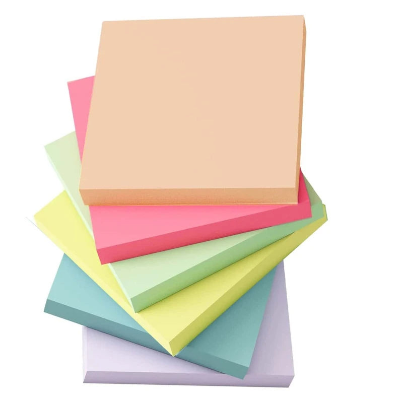 3x3inch Office and Study Notes Fluorescent Color Sticky Notes Student Sticky Notes Tear-off Message and Note-taking Notebook