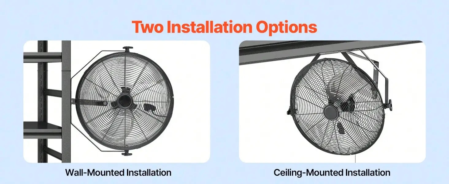 18 Inch Industrial Wall Mount Fan, High Velocity 4000 CFM Indoor Fan With 3 Speeds, Powerful Motor Garage Wall Fan With Aluminum Blades For Workshop, Warehouse, Greenhouse, Commercial
