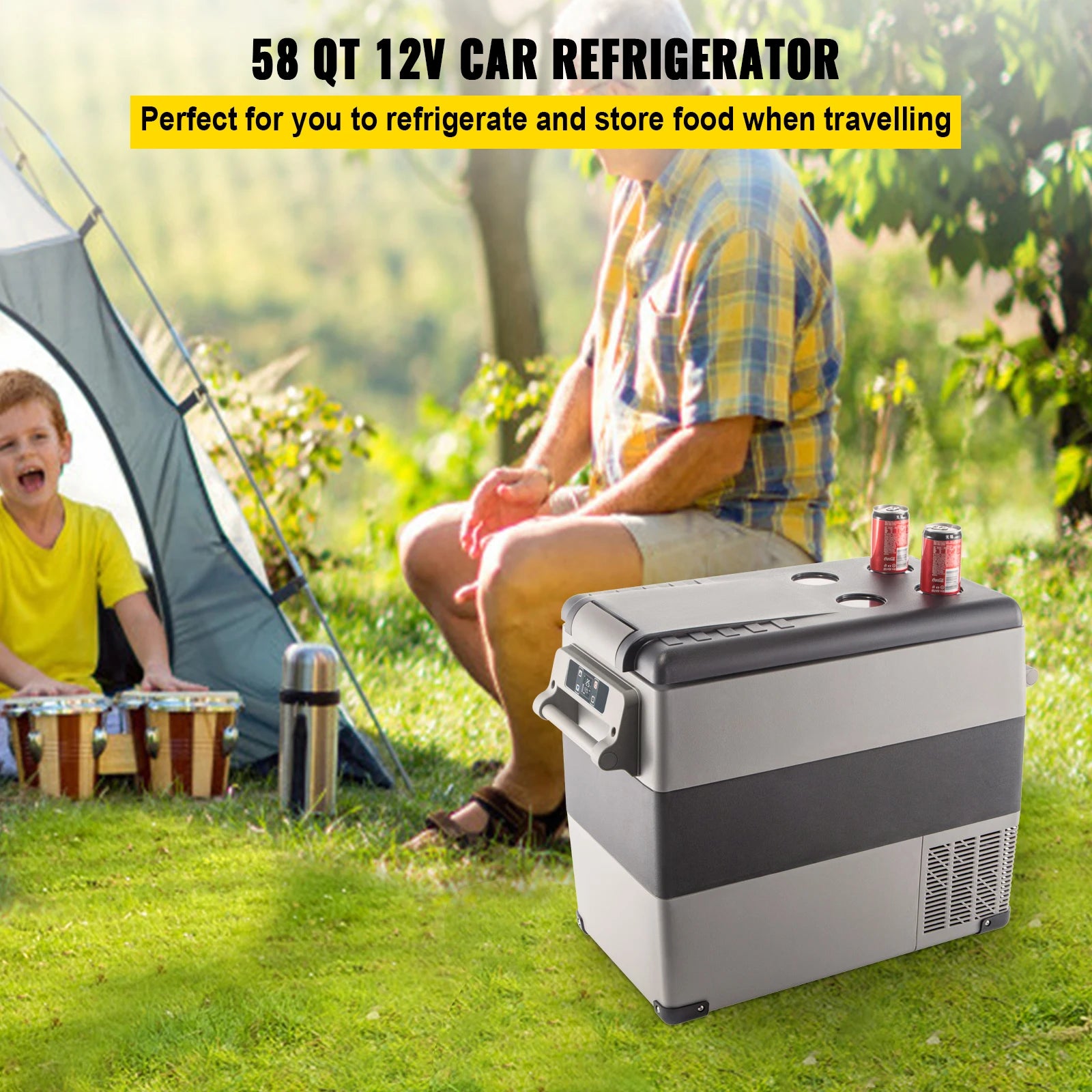 SucceBuy 20L 22L 35L 45L 55L Car Refrigerator Mini Fridge Freezer Portable Compressor Cooler 12/24V DC 110-240V Ice Box