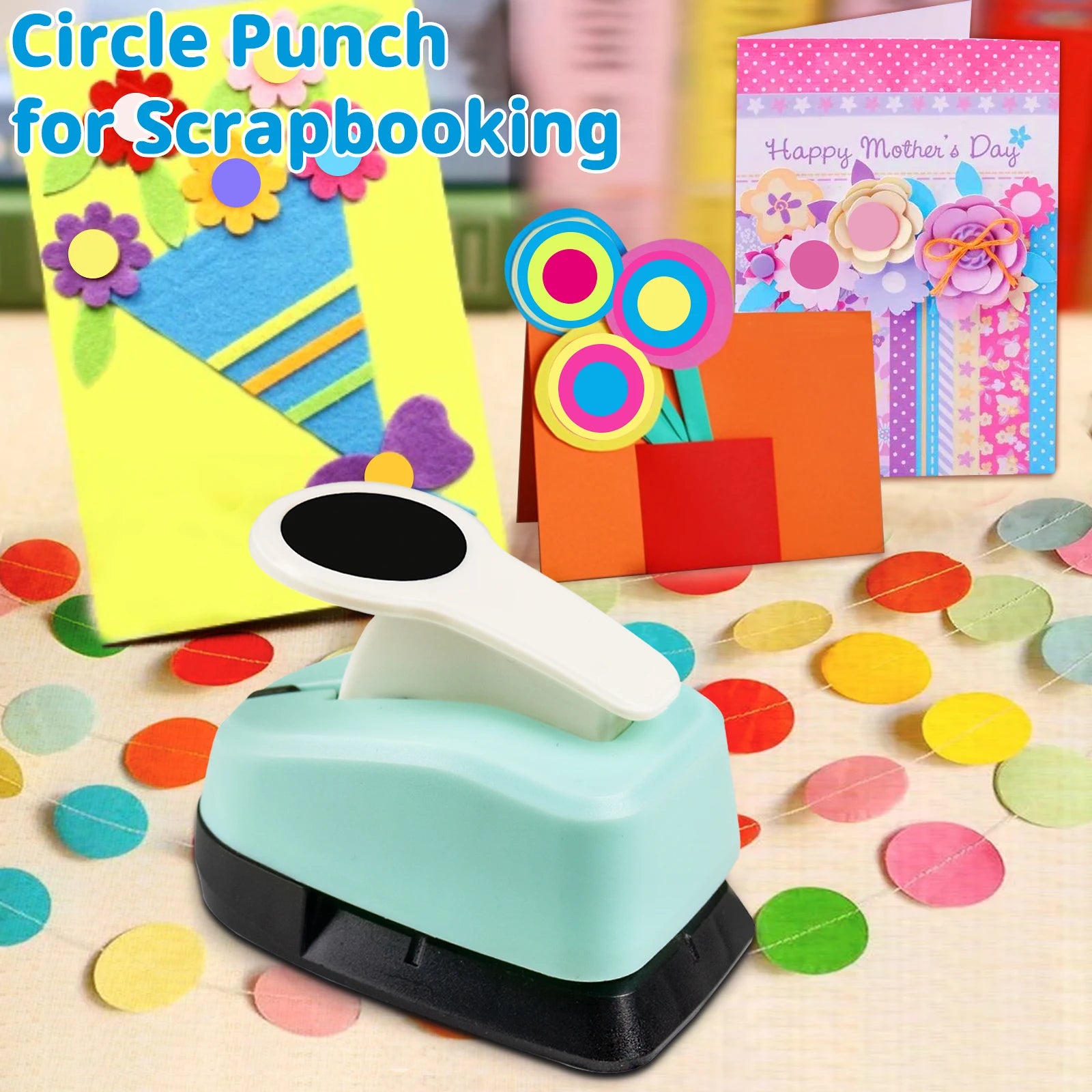 Circle Paper Hole Puncher Cutter Tool Set  2 1 inch 50mm 38mm 35mm 28mm 25mm 18mm 16mm 9mm for Paper Crafts Cardmaking Scrapbook