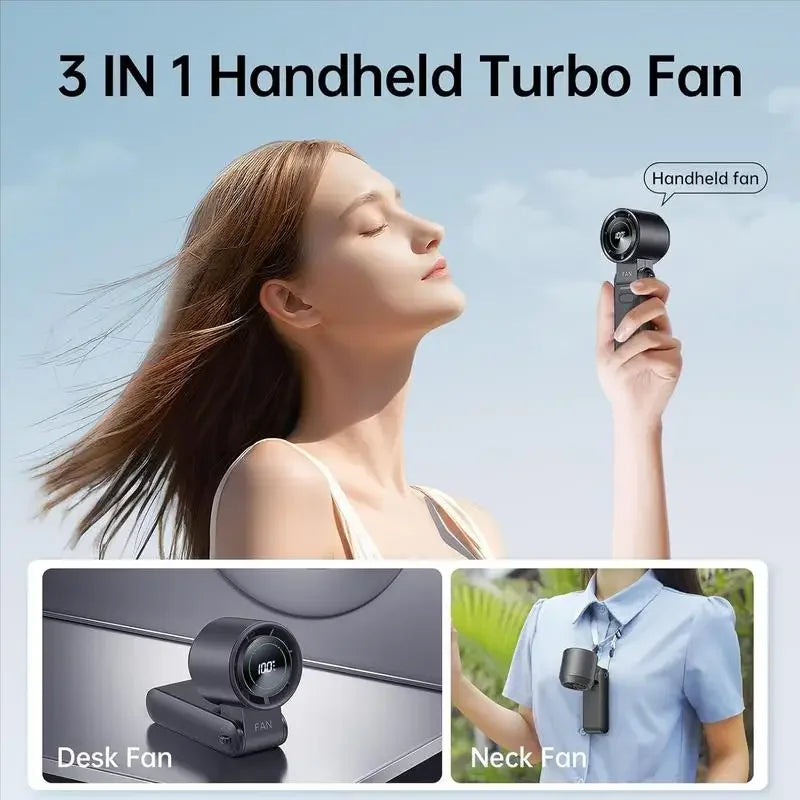 3-in-1 Fan, 5-speed, 3600mAh Rechargeable Lithium Battery, USB Charging, Travel Mini Fan