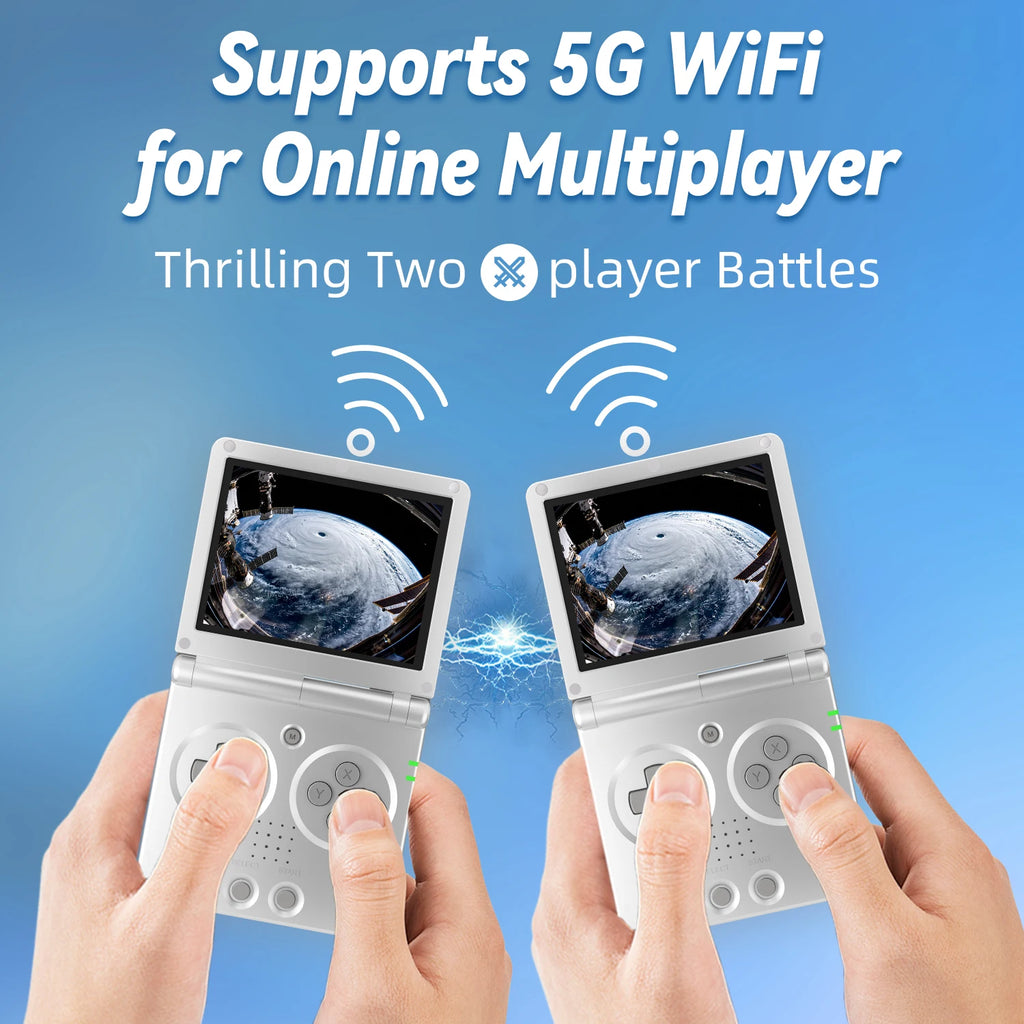 ANBERNIC RG35XXSP Flip Retro Handheld Game Console Linux 64bit WiFi Bluetooth Retro Video Gaming Console Online Play HDMI-TV Out