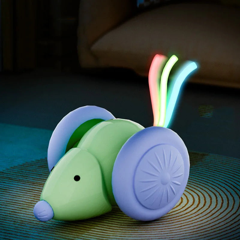Electric Mouse Car Interactive Cat Toy Rechargeable Automatic Kitten Toy Intelligent Obstacle Avoidance Pet Cat Toy