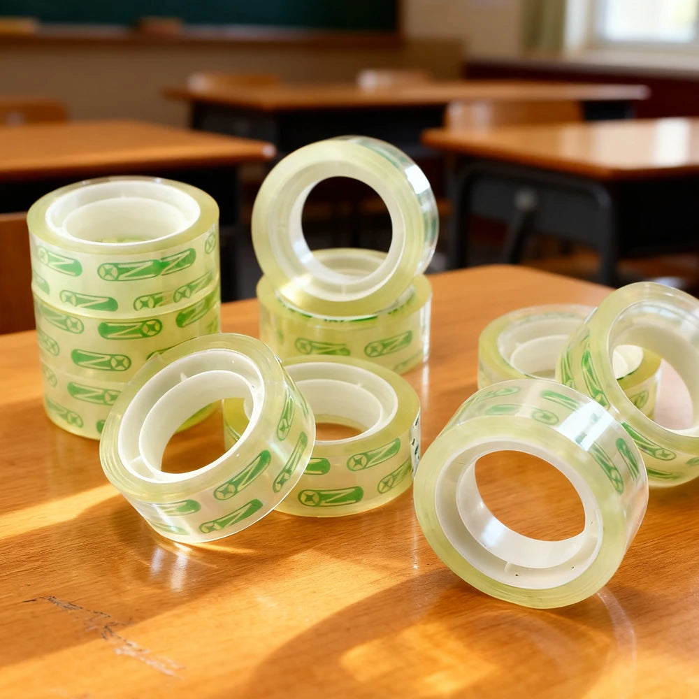 15mm Width Clear Tape School Transparent Tape Office Adhesive Tapes High-Viscosity Sealant Packaging TMJ-001-15mm