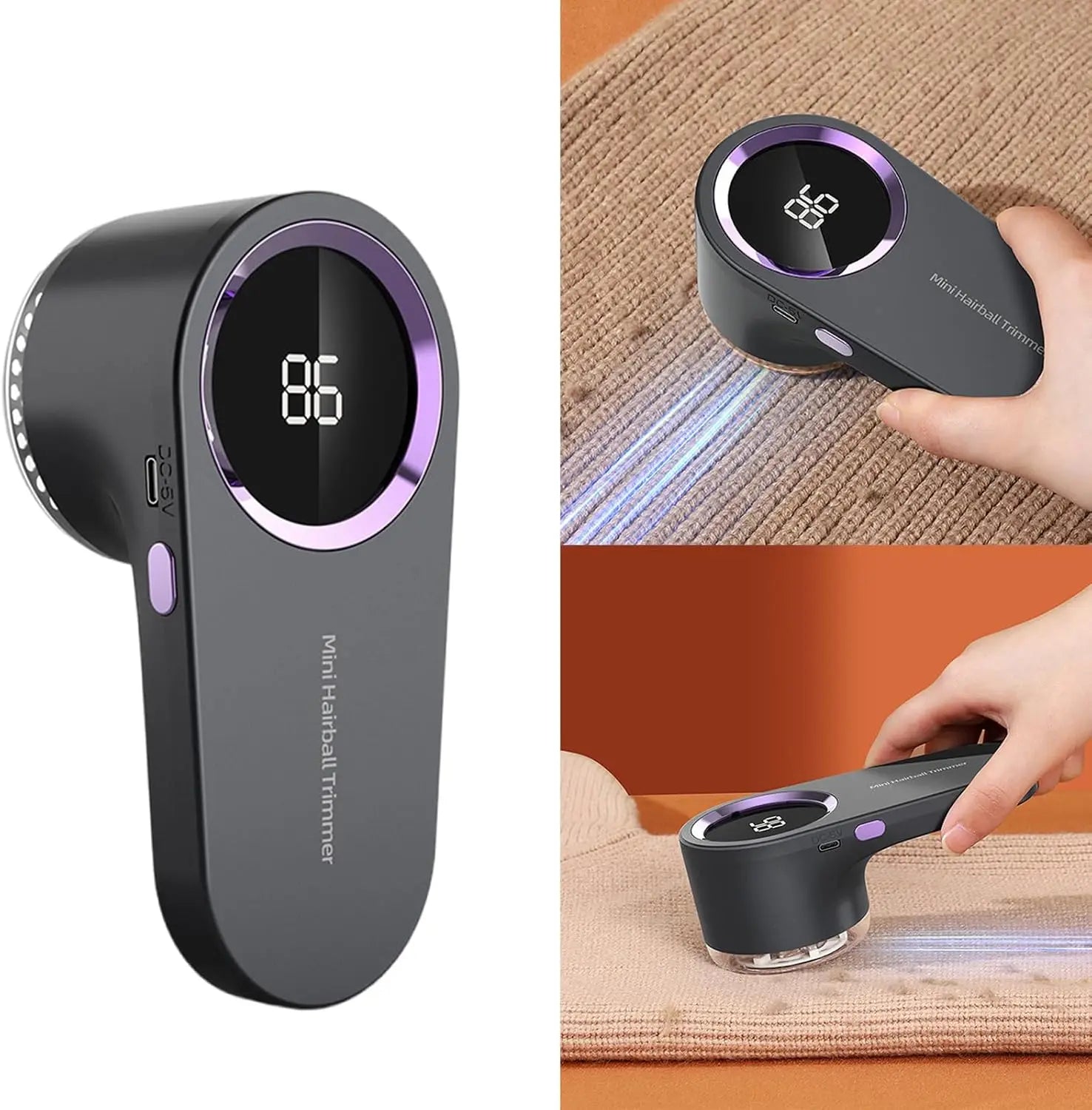Electric Lint and Pet Hair Remover, High Efficiency Fabric Shaver with Vacuum Storage Bin Portable Clothes Defuzzer for Sweaters