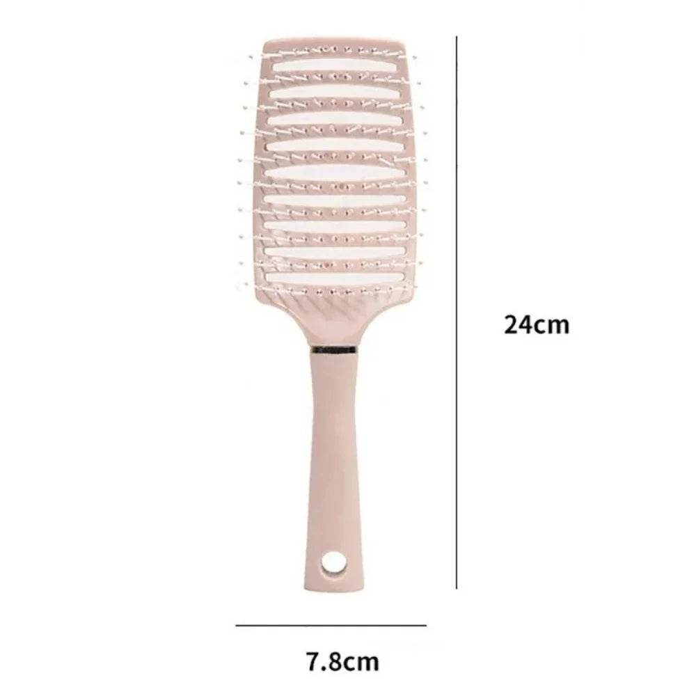 Gentle Pink Hollow Scalp Massage Comb Hairdressing Wide Tooth Hair Comb Wet Curly Massage Brush Barber Styling Hairdressing Tool