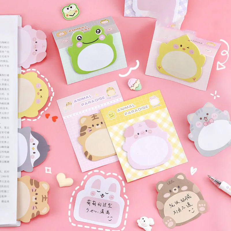 8 pcs/set,1-3-5 set Adhesive Kawaii Cartoon Animals Sticky Notes Notepad Memo Pad Stationery Sticker