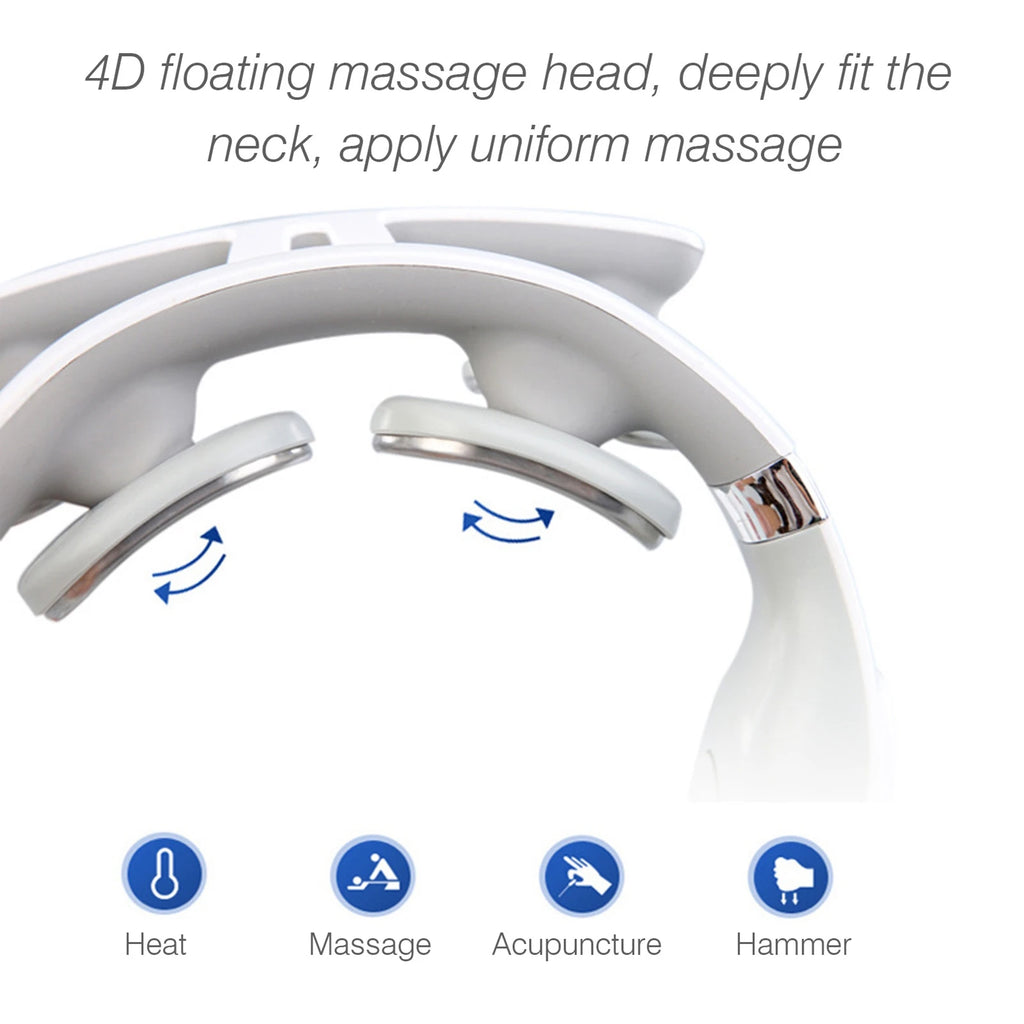Neck Massage Machine 4 Head And Neck Protection Heating Machines Breathing Light Vibration Hot Compress Cervical Spine Machine
