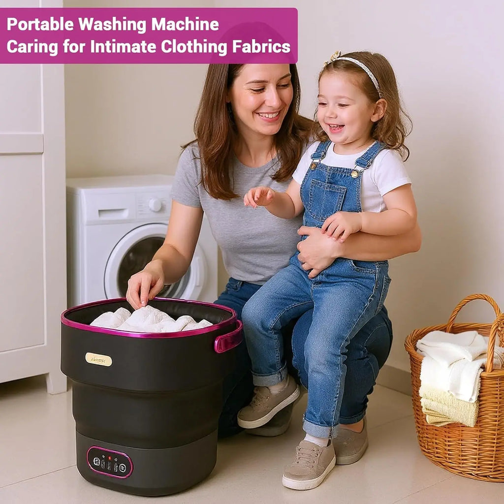 13L Portable Washing Machine for Underwear & Socks, Foldable Mini Washer with 3 Wash Modes and Spin Dryer, for RV and Travel