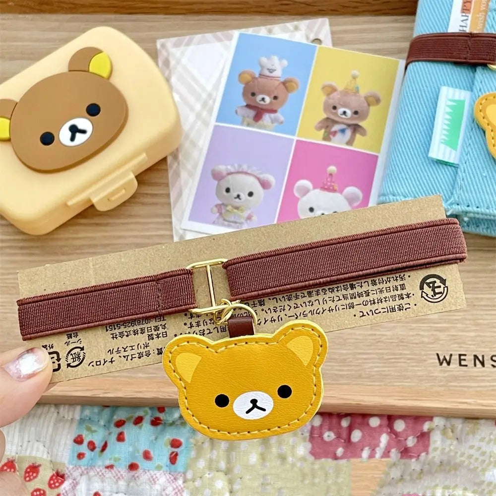 Creative Cartoon Bear Notebook Straps Loose-leaf Notebook Adjustable Elastic Band Binding Rope DIY Decoration
