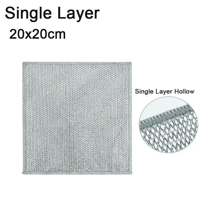 5/20 Pcs Reusable Wire Dishcloths – Non-Scratch, Thickened Microfiber Cleaning Cloths for Dishes and Kitchens