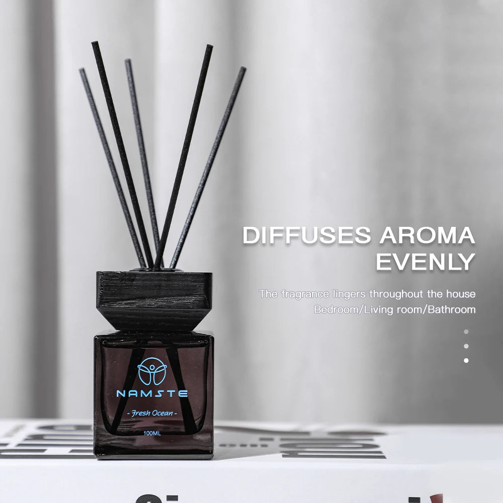 NAMSTE 100ML Reed Diffuser Stick Fragrance Oil Aromatherapy Flameless Hotel Home SPA Aromatherapy Air Freshener Fragrance Scent