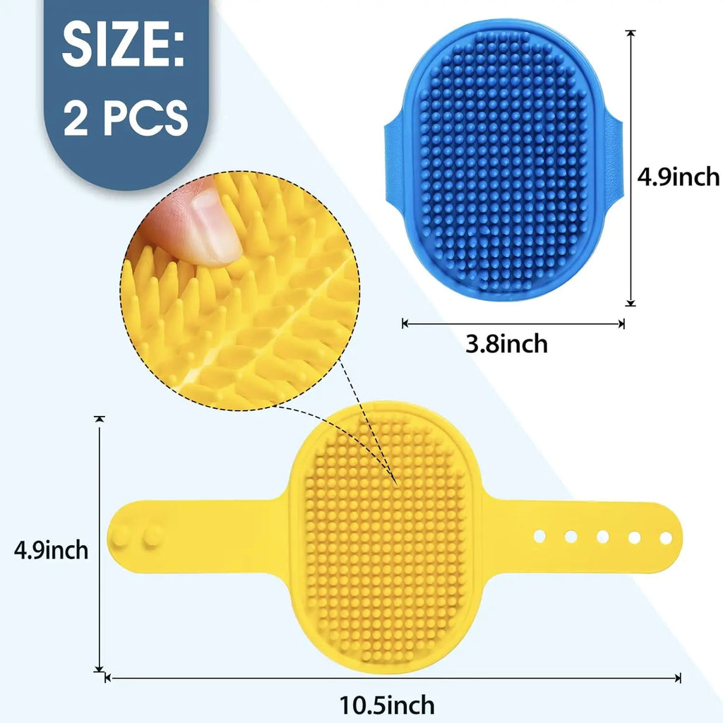Dog Grooming Brush, Lilpep Pet Shampoo Bath Brush Soothing Massage Rubber Comb with Adjustable Ring Handle for Long Short Haired