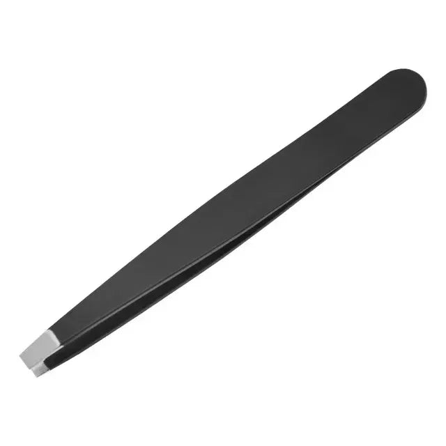 Professional Stainless Steel Precision Tweezer - Slant Tip Hair Plucker for Easy Grooming Brow Clips Removal Makeup Tools