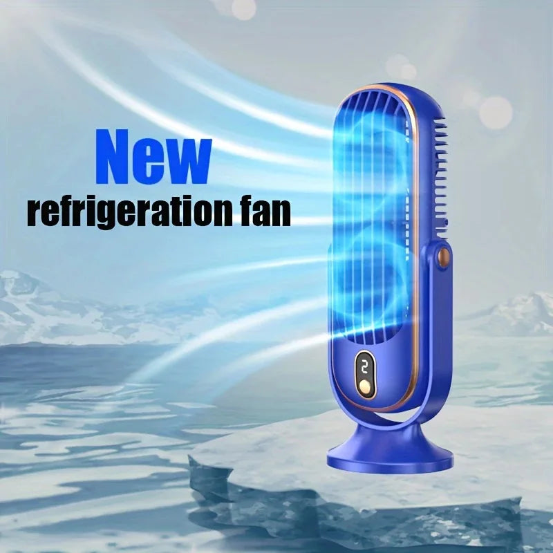 New Upgraded Large Battery Dual Motor Portable Fashion Desk Fan, Office, Travel, Camping, Outdoor RV Portable USB Fan air conditioner bladeless fan