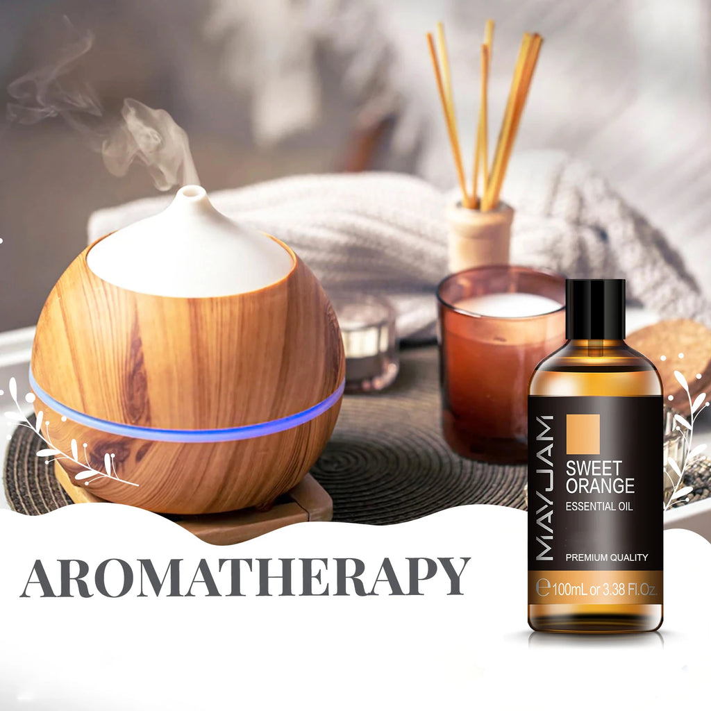 MAYJAM 100ML Pure Aroma Essential Oils Cinnamon Rosemary Cedarwood Lemongrass Tea Tree Oil for Massage Humidifier Soaps Candle