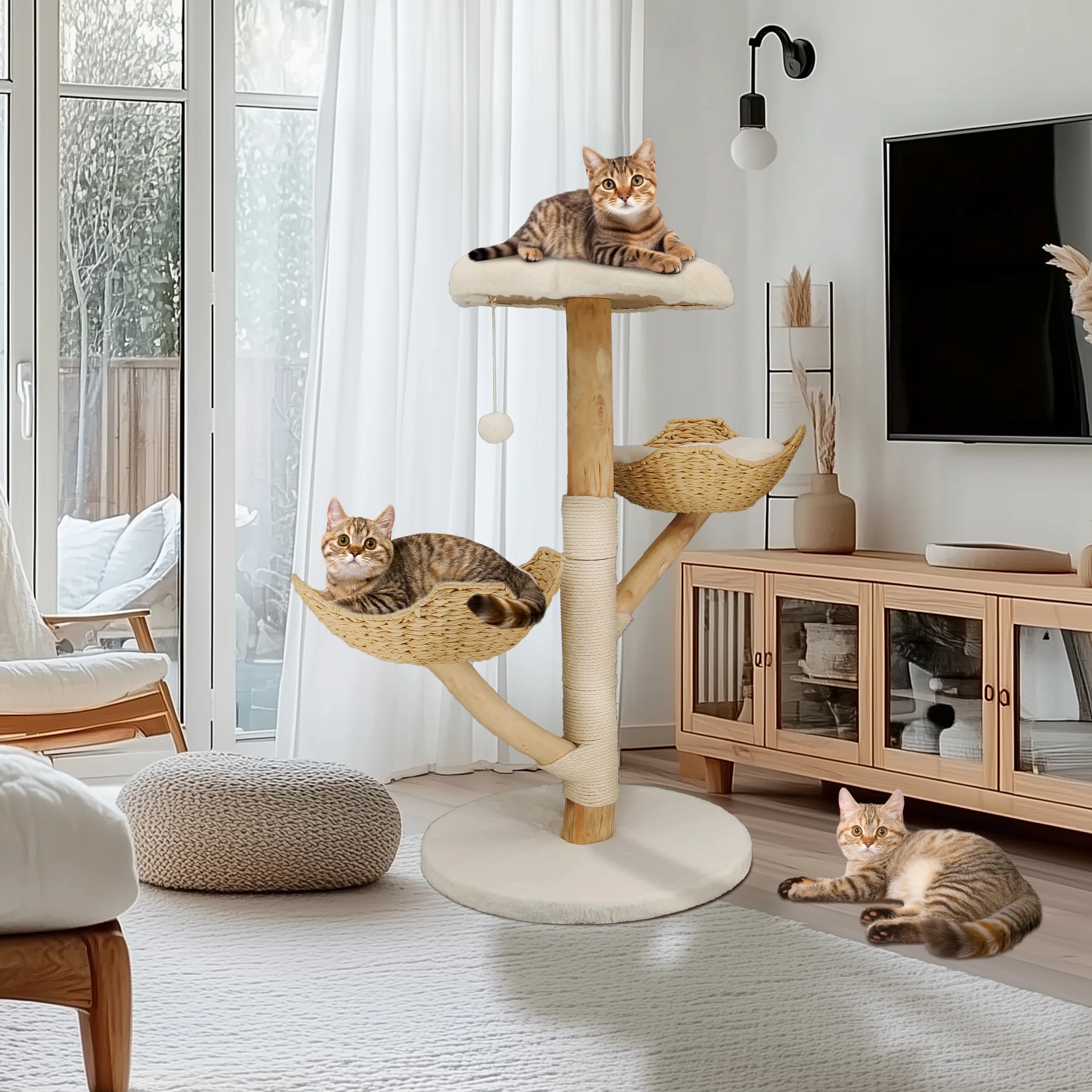 Bingopaw Cat Tree Tower Condo Furniture Scratch Post for Kittens Pet House Play