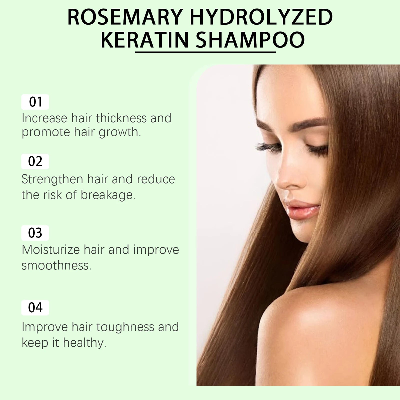 Rosemary Natural Shampoo Thickening & Strengthening Deep Nourishing Scalp Care Moisturizing Shampoo for Dry Damaged Hair Hair Home Use