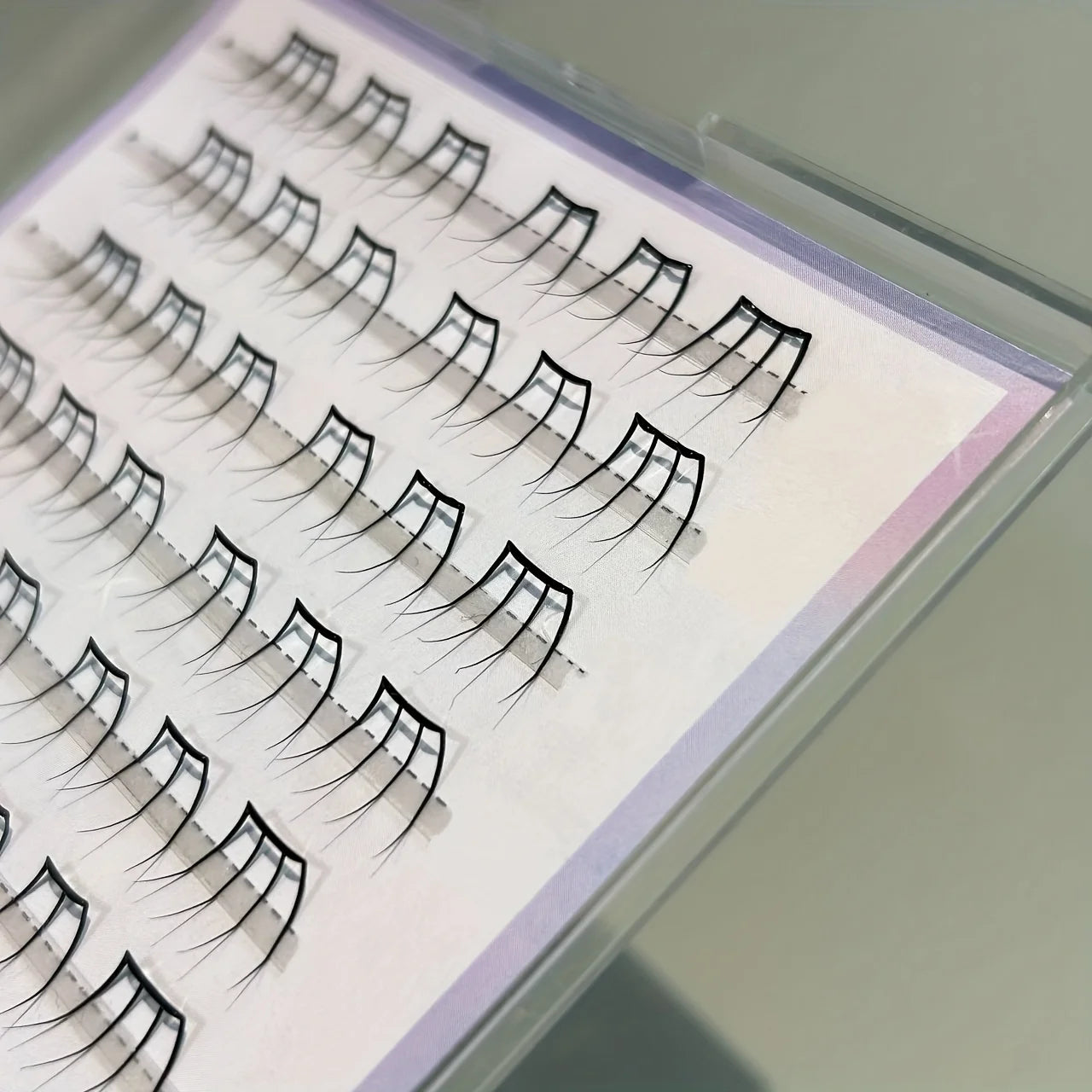 Mixiaohe Short Pear Baby Bend Glueless Eyelashes 100 Clusters C Curl Natural Segmented Lashes for Beginners