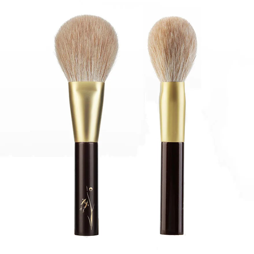 SD01 Professional Handmade Make Up Brush Flat Round Face Powder Brush Soft Goat Red Fox Hair Makeup Brushes