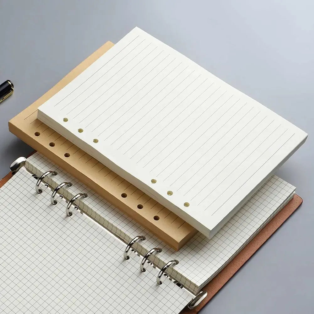 80Sheets Simple Kraft Paper Loose Leaf Paper A5/A6/A7 Horizontal Line/Blank Notebook Refill Paper Notepad Inside Paper Students