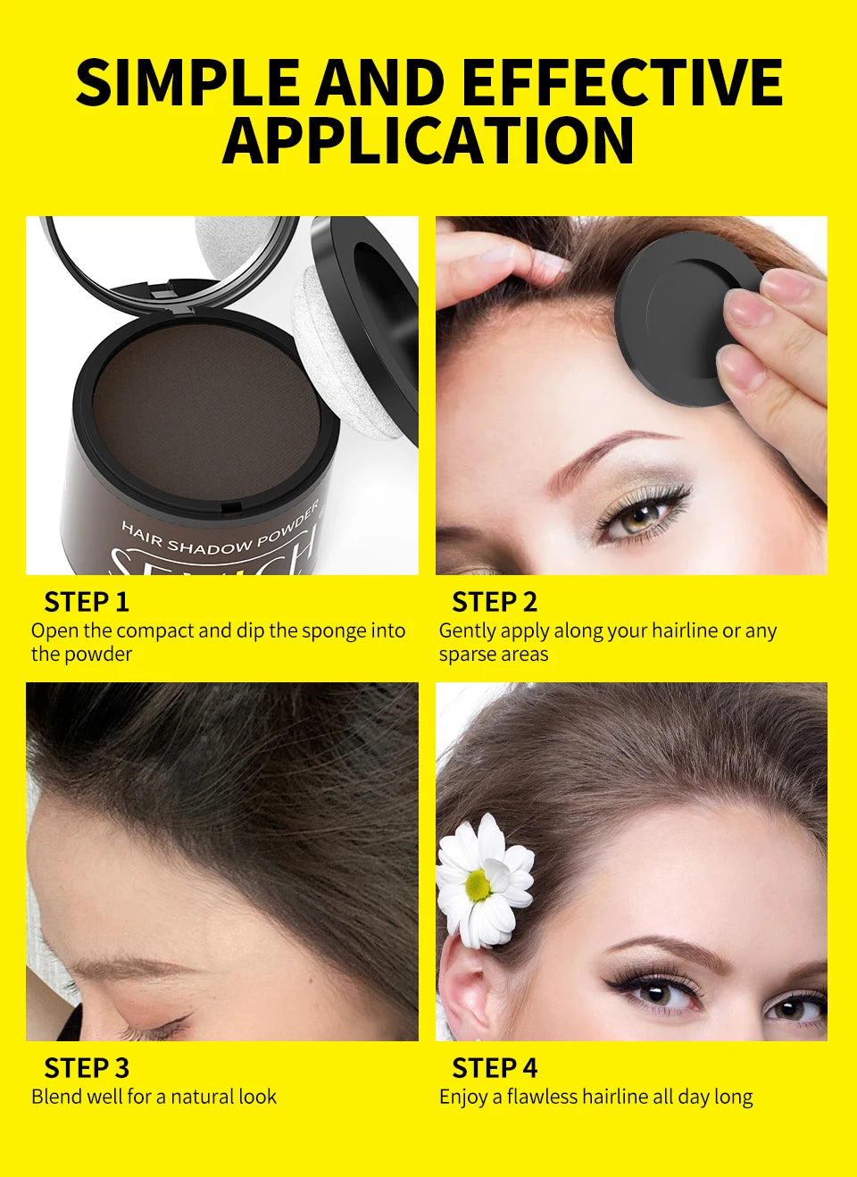 10g SEVICH Hairline Powder Hair Root Cover Up Waterproof Instant Modified Repair Hair Shadow Powder Makeup Hair Concealer 5color