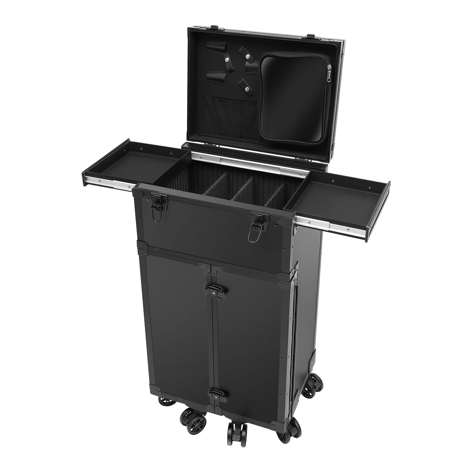31.15inch Professional Rolling Makeup Case 4 Drawers Pro Makeup Artist Cosmetic Train Case Makeup Organizer Travel Case