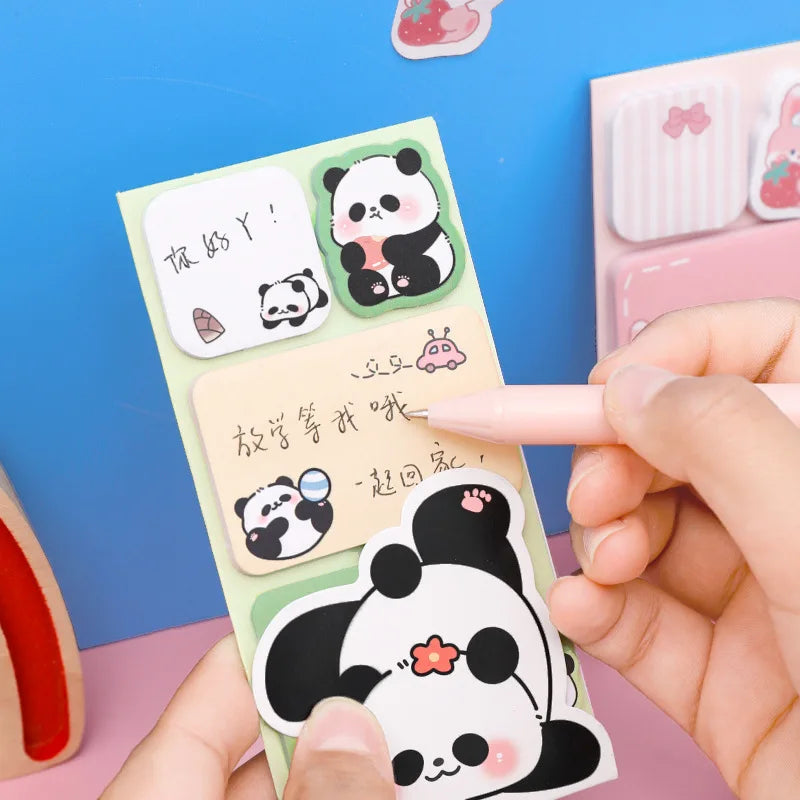 1-4 pcs Lovely Animal Panda Rabbit Bear Dog Sticky Notes Memo Pad Paper School Supplies Planner Stickers Stationery