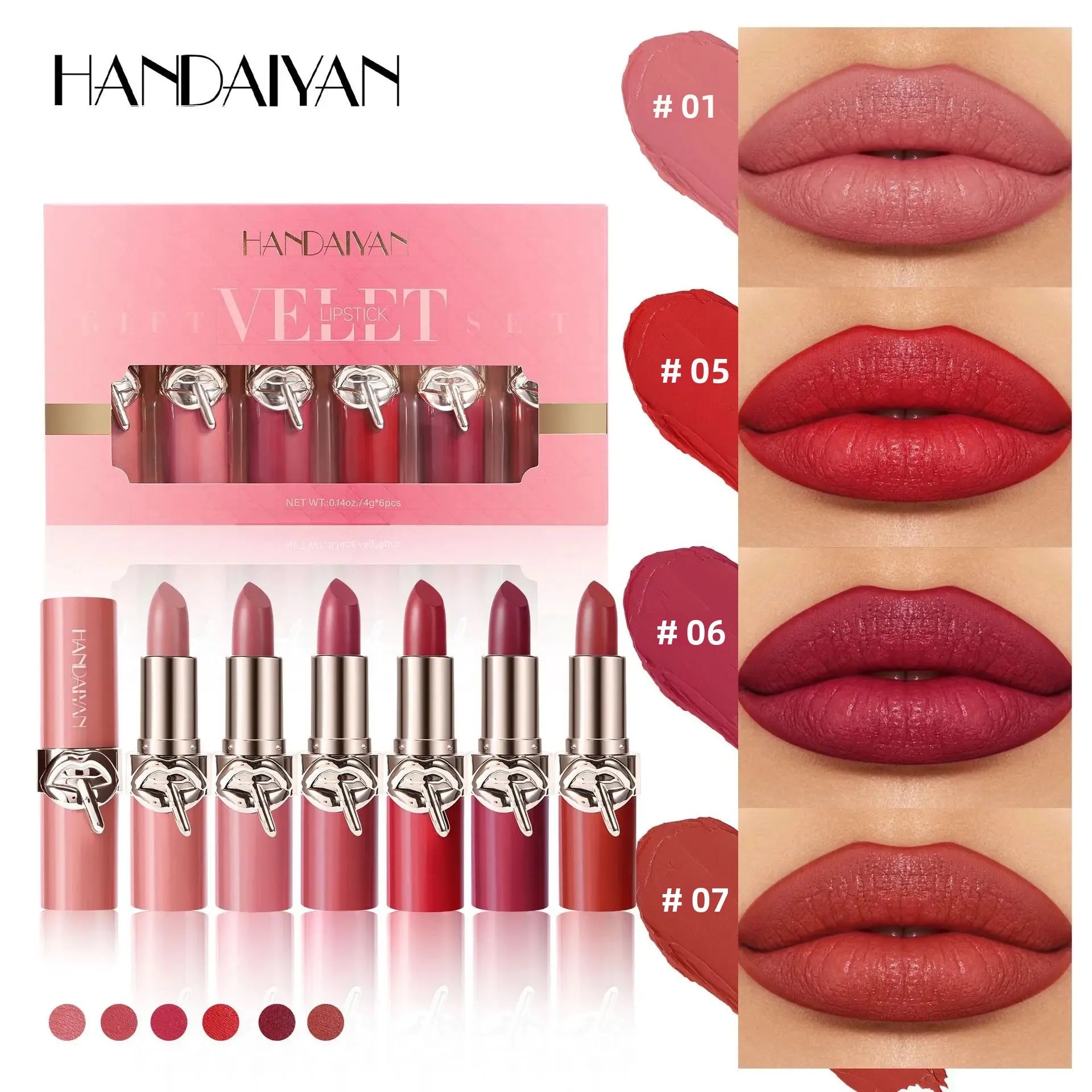 Velvet Lipstick Set Waterproof High Pigment Matte Moisturizing Non Fade Long Lasting Nude Red Lip Gloss Sexy Beauty Cosmetic