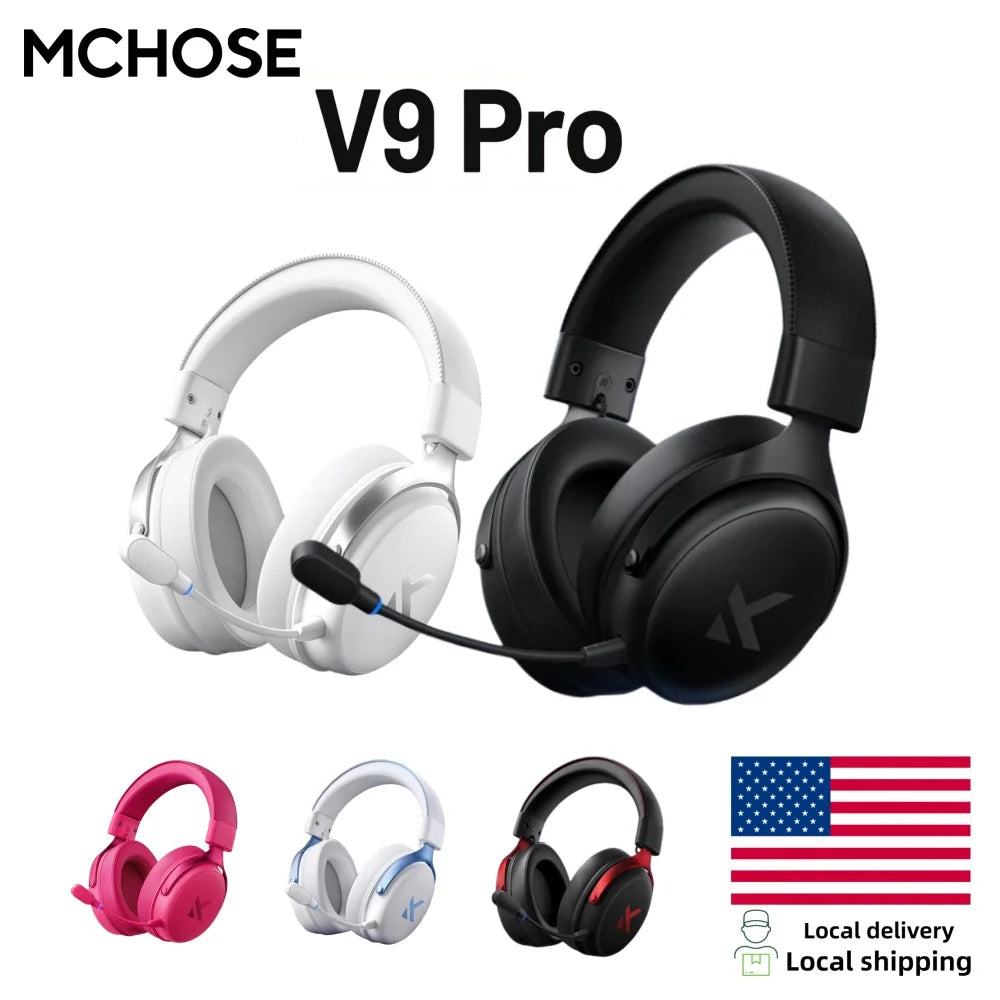 MCHOSE V9 Pro Wireless Gaming Headset 7.1Surround Sound Headphones Noise Canceling Mic Low Latency Lightweight for PS5 PC SWITCH