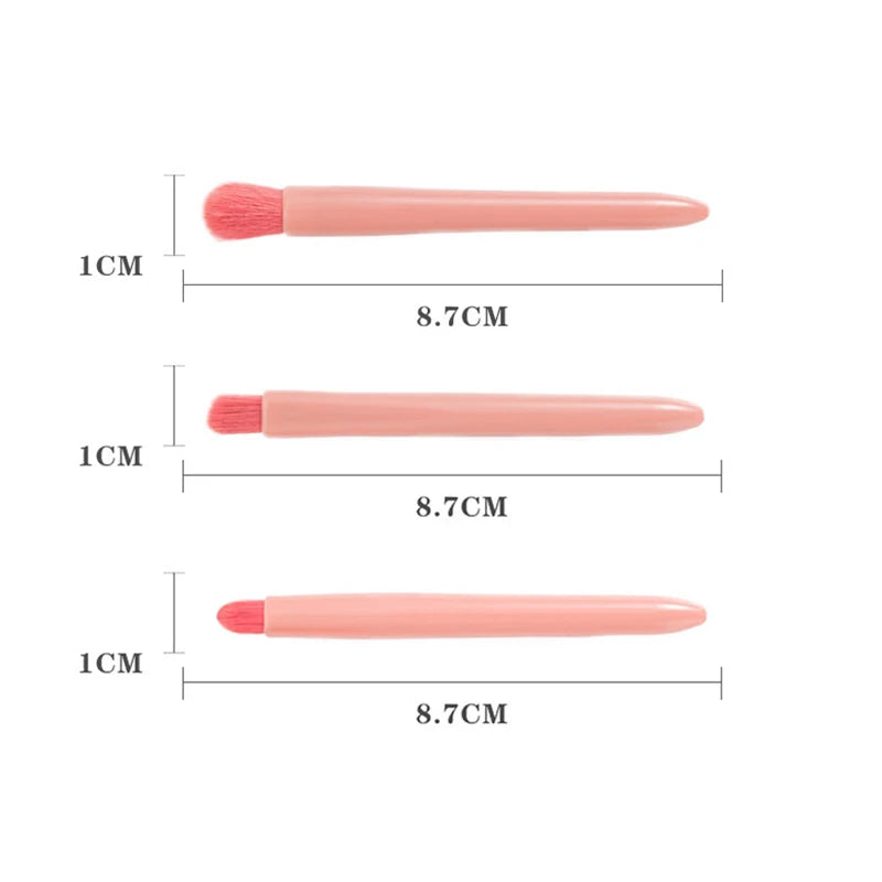 【SSummer10】5Pcs Travel Mini Makeup Brushes Set with Case Mirror - Small Complete Function Cosmetic Kit【SS】