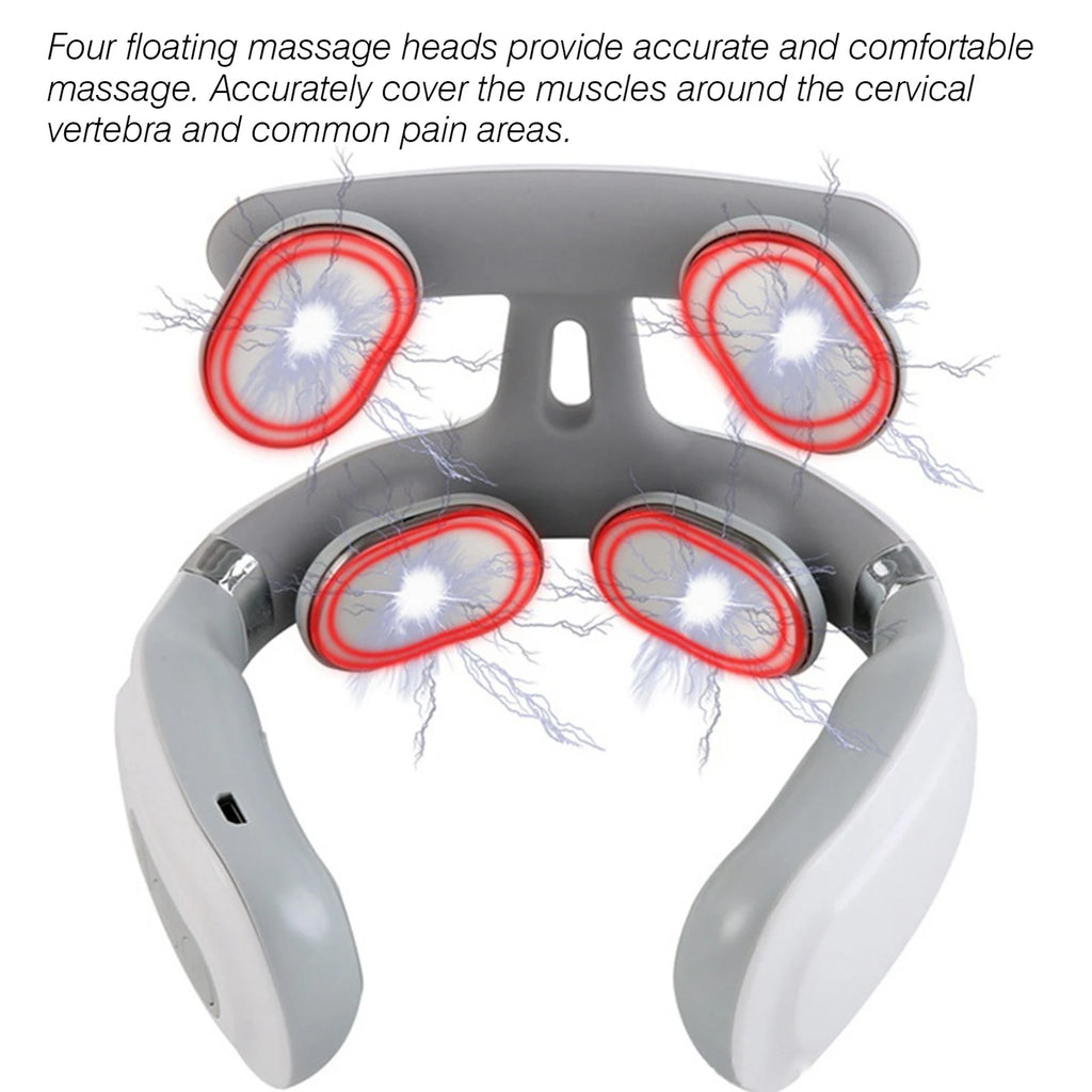 Neck Massage Machine 4 Head And Neck Protection Heating Machines Breathing Light Vibration Hot Compress Cervical Spine Machine