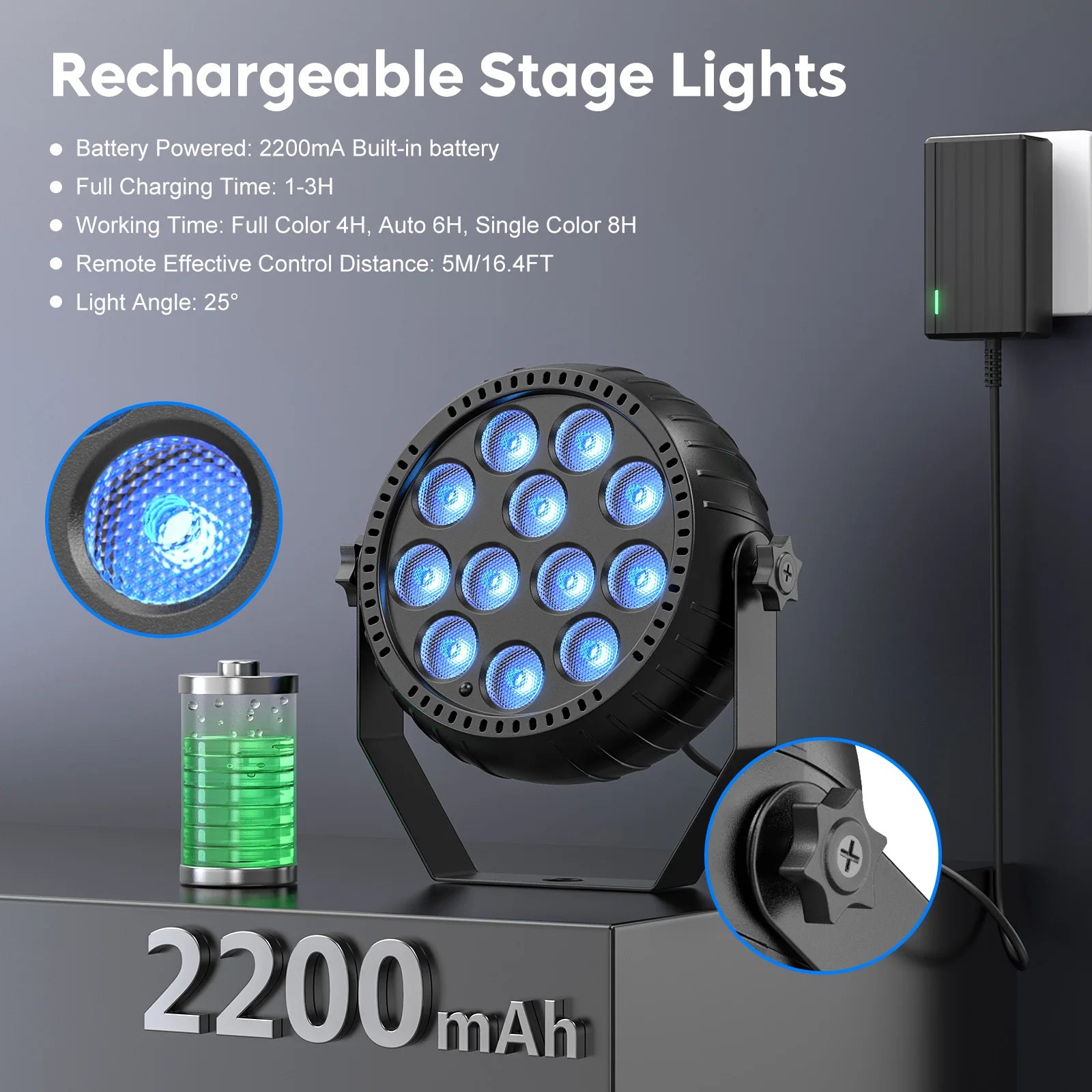 Somspot Mini 4/8PCS LED RGB Par Lights Remote & DMX Control Stage Light Effect Projector for Church Wedding Party Club Music Liv