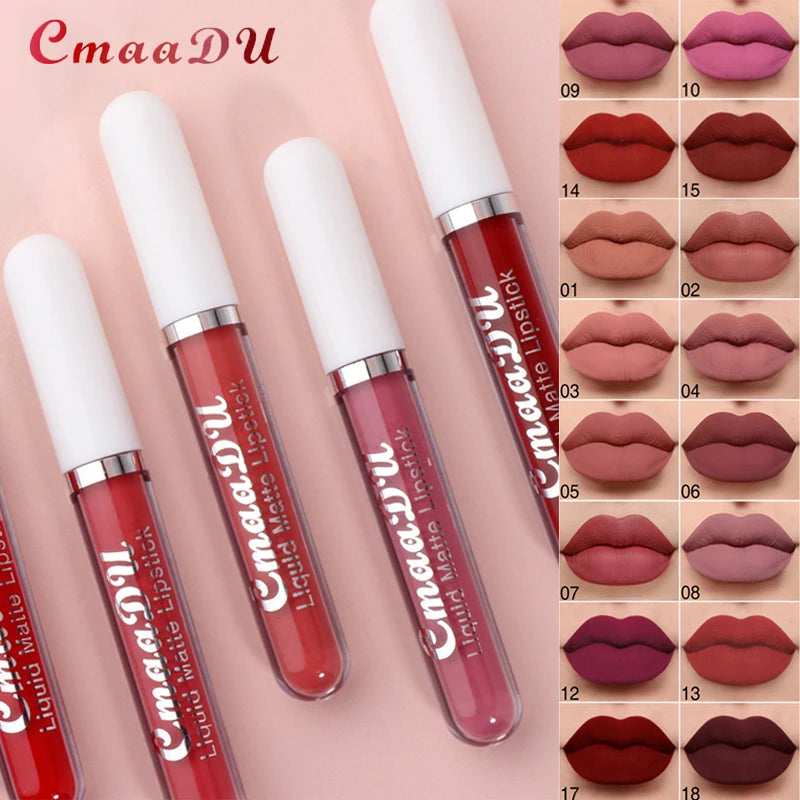 1/3pcs Matte Lipstick Set Liquid Waterproof Velvet Sexy Red Lip Gloss Kit Makeup Lasting Non-stick Cup Lip Tint Beauty Cosmetics