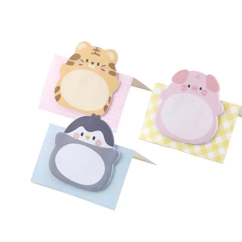 8 pcs/set,1-3-5 set Adhesive Kawaii Cartoon Animals Sticky Notes Notepad Memo Pad Stationery Sticker
